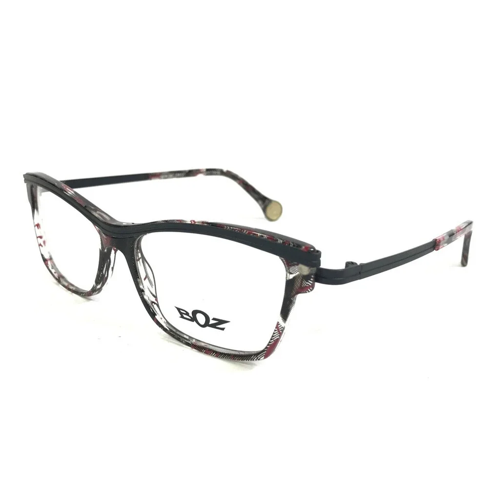 BOZ Eyeglasses Frames WOODY 0080 Black Gray Pink Speckled Cat Eye 53-15.5-135